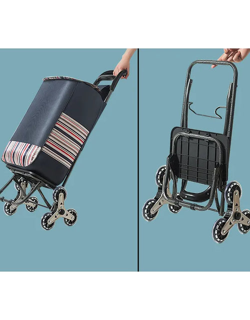 Load image into Gallery viewer, Handcart, Portable Shopping, Stair Climbing, Elderly  Vegetable Cart, Small  Household Folding Light Hand Trailer