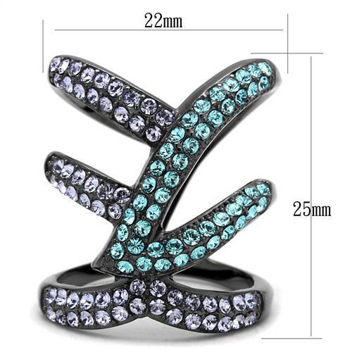 Load image into Gallery viewer, TK2766 - IP Light Black  (IP Gun) Stainless Steel Ring with Top Grade