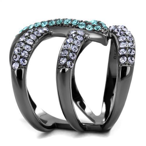 Load image into Gallery viewer, TK2766 - IP Light Black  (IP Gun) Stainless Steel Ring with Top Grade