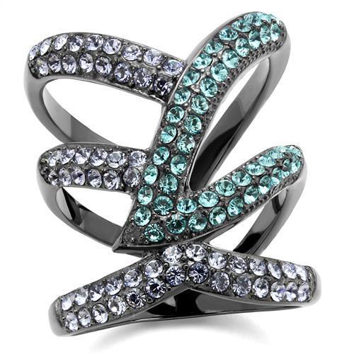 Load image into Gallery viewer, TK2766 - IP Light Black  (IP Gun) Stainless Steel Ring with Top Grade