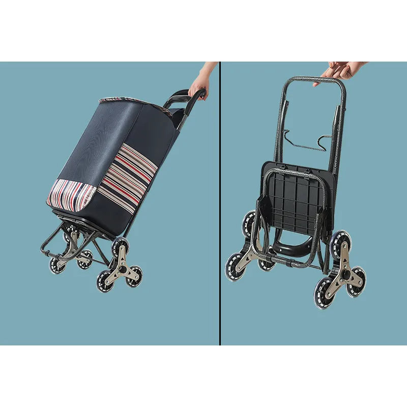 Handcart, Portable Shopping, Stair Climbing, Elderly  Vegetable Cart, Small  Household Folding Light Hand Trailer