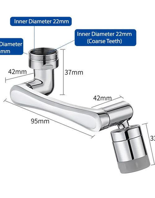 Load image into Gallery viewer, Stainless steel Universal 1080 °Swivel Robotic Arm Swivel Extension Faucet Aerator Kitchen Sink Faucet Extender 2Water Flow Mode
