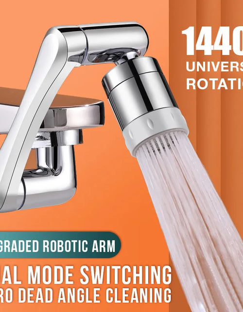 Load image into Gallery viewer, Stainless steel Universal 1080 °Swivel Robotic Arm Swivel Extension Faucet Aerator Kitchen Sink Faucet Extender 2Water Flow Mode
