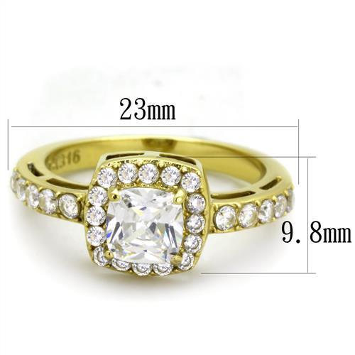 Women Stainless Steel Cubic Zirconia Rings TK1899