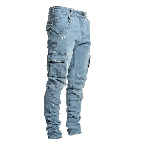 Load image into Gallery viewer, Men&#39;s Multi Pocket Cargo Jeans
